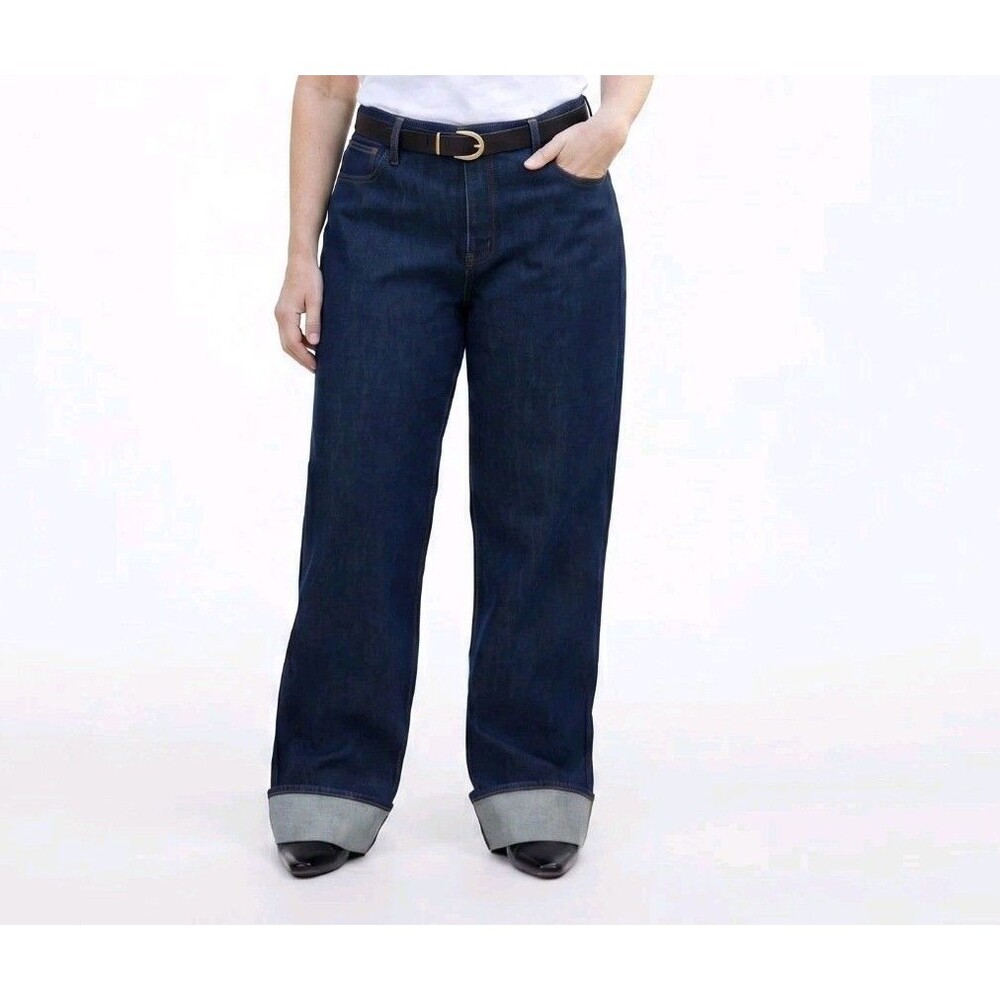 Madewell Low-Slung Baggy Jeans Women's Size 30 in Rinse Wash Rigid Dark Wash New